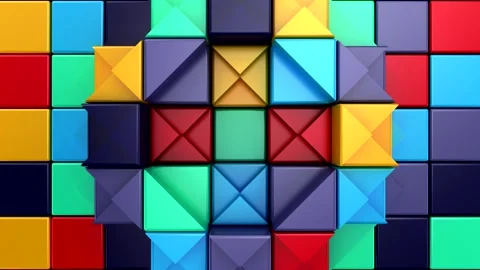 Cubes Form a Wave Stock Footage 276525844