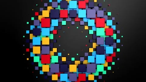 Cubes Form a Wave Stock Footage 278860770