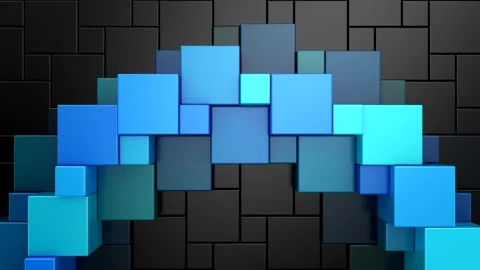 Cubes Form a Wave Stock Footage 286885569