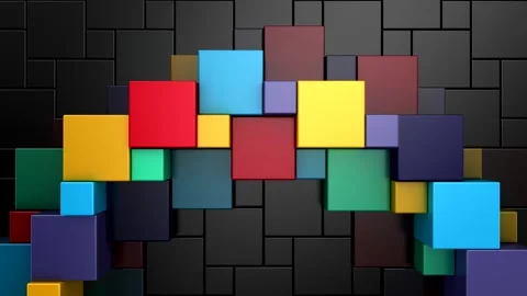 Cubes Form a Wave Stock Footage 287014674