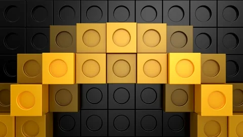 Cubes Form a Wave Stock Footage 327389460