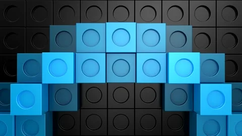 Cubes Form a Wave Stock Footage 327389545