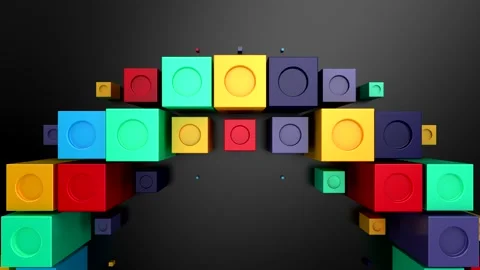 Cubes Form a Wave Stock Footage 327476746