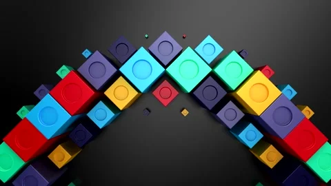 Cubes Form a Wave Stock Footage 327476786