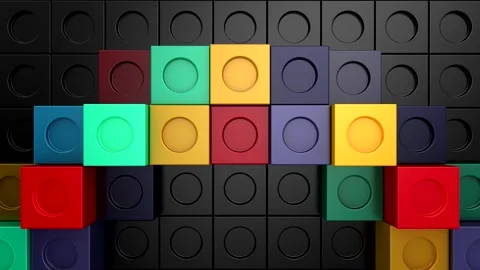 Cubes Form a Wave Stock Footage 327542032