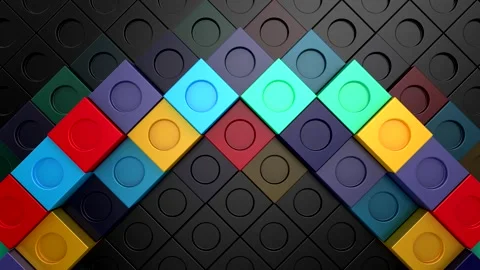 Cubes Form a Wave Stock Footage 327542048