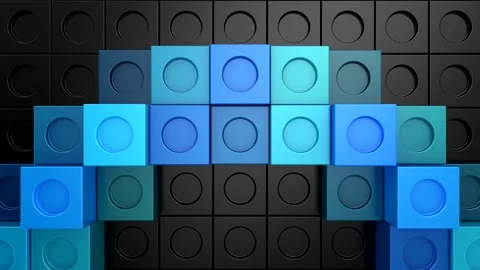 Cubes Form a Wave Stock Footage 327817787