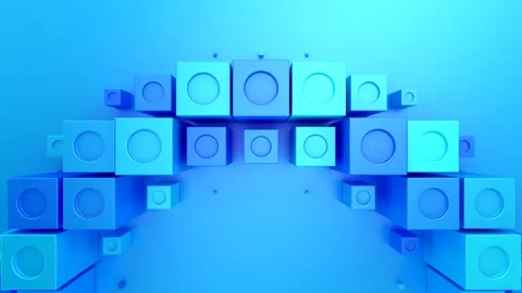 Cubes Form a Wave Stock Footage 327902712