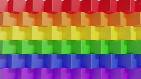 Cubes forming the LGBT flag in studio background Stockbeeldmateriaal 242509807