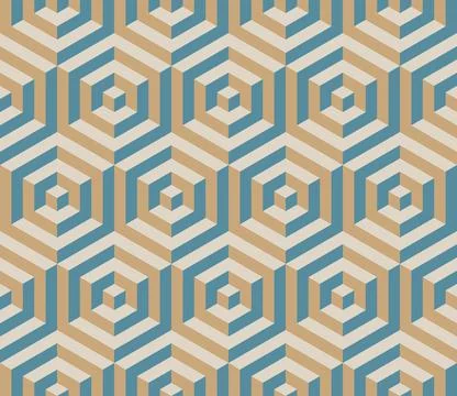 Cubes. Geometric seamless 3D pattern. Optical illusions. Wrapping. Stock Illustration