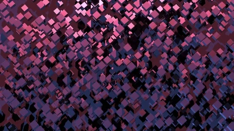Cubes geometric square shapes in red color,animation.3D render Stock Footage 303649288
