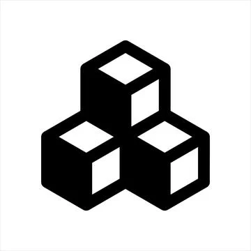 Cubes glyph icon vector illustration isolated on white background Illustrazione stock