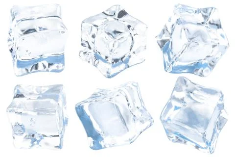 Cubes of ice on a white background. ?ollection Stock Photos