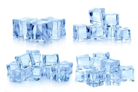 Cubes of ice on white background Stock Photos