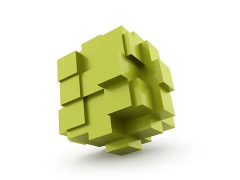 Cubes icon concept rendered Stock Illustration