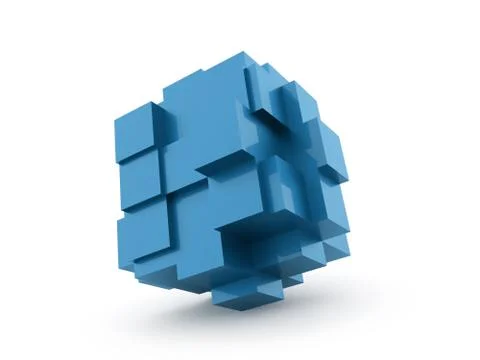 Cubes icon concept rendered Stock Illustration