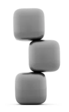 Cubes icon concept rendered on white Stock Illustration