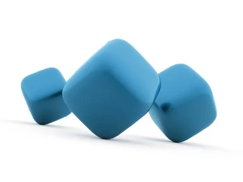 Cubes icon concept rendered on white Stock Illustration