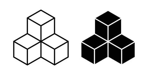 Cubes icon Illustration designs pack for Web Stock Illustration
