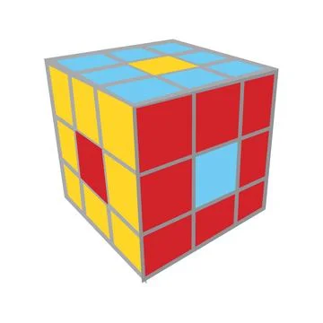 Cubes icon in isometric 3d style on a white background. Stock Illustration