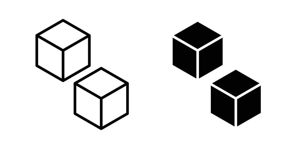 Cubes icon vector, symbol, logo illustrations Illustrazione stock