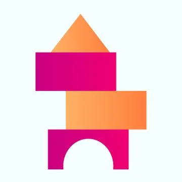 Cubes for kids flat icon. Construction toy vector illustration isolated on white Stock Illustration