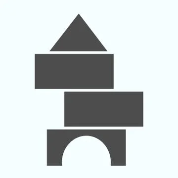 Cubes for kids solid icon. Construction toy vector illustration isolated on Stock Illustration