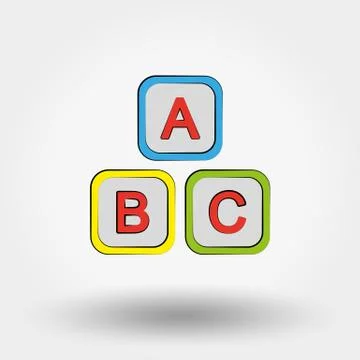 Cubes with letters A,B,C Stock Illustration