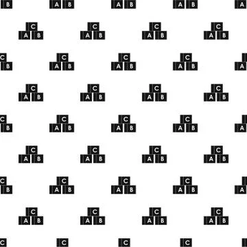 Cubes with letters A,B,C pattern, simple style Stock Illustration