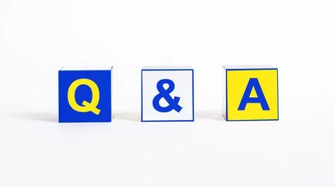 Cubes with letters q a. FAQ concept. Questions and answers symbol showing Stock Photos