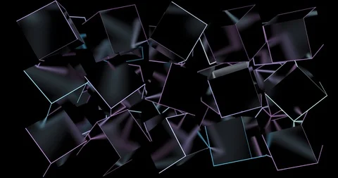 Cubes with lighting edge Video stock 105723412