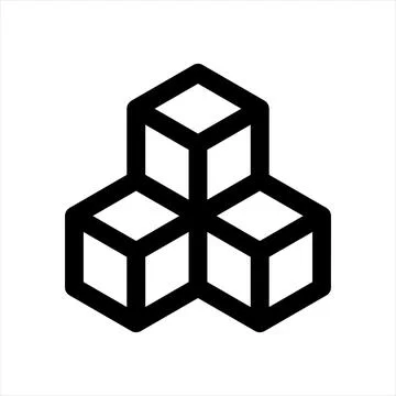 Cubes line icon vector illustration isolated on white background Stock Illustration