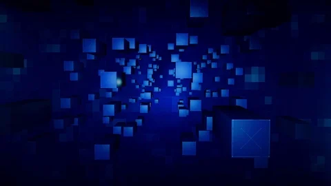 Cubes Looping Blue Background. Stock Footage 81470664