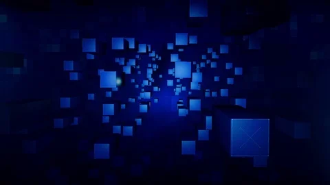 Cubes Looping Blue Background. Stock Footage 81470671