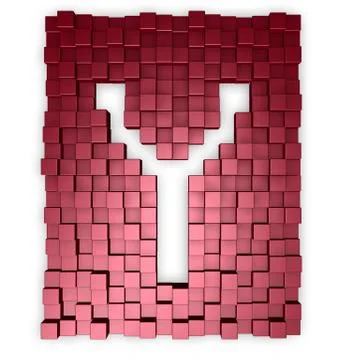 Cubes makes the shape of letter y - 3d illustration Ilustración de archivo