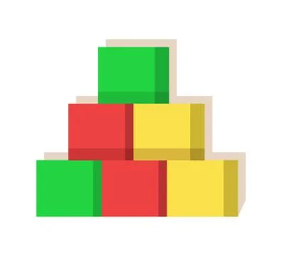 Cubes Multi Colored Factory Vector Illustration 스톡 일러스트