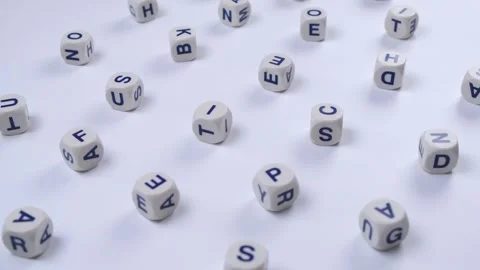 Cubes or blocks word with letters randomly on a white background - the concept Stock Footage 255334845