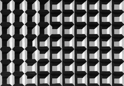 Cubes pattern mesh texture illustration. Hand drawn painting optical illusion Stock Illustration