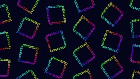 Cubes pattern from rainbow lines on black gradient Video stock 230073051