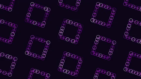 Cubes pattern from rainbow rings on black gradient Video stock 230071964