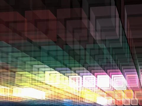 Cubes perspective background - abstract digitally generated illu Stock Illustration