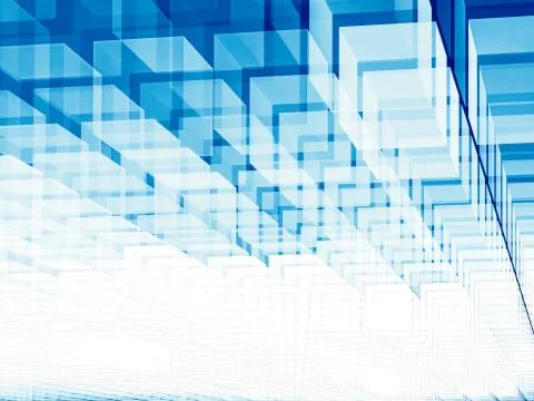 Cubes perspective background - abstract digitally generated illu Stock Illustration