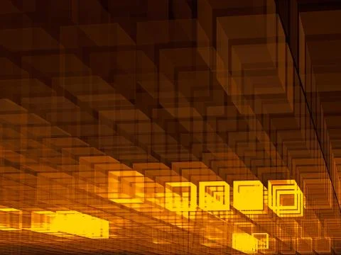 Cubes perspective background - abstract digitally generated illu Stock Illustration