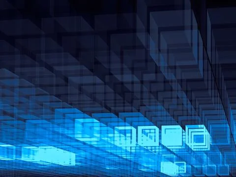 Cubes perspective background - abstract digitally generated illu Stock Illustration