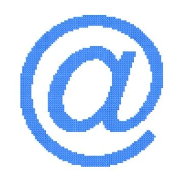 Cubes pixel image of blue email at symbol Stock Illustration