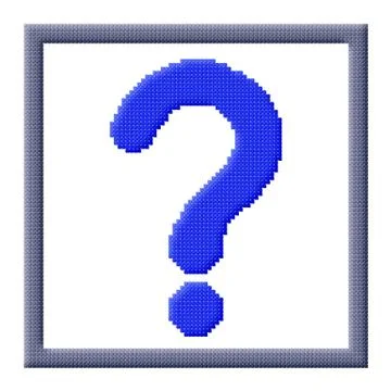 Cubes pixel image of blue question mark Stock Illustration