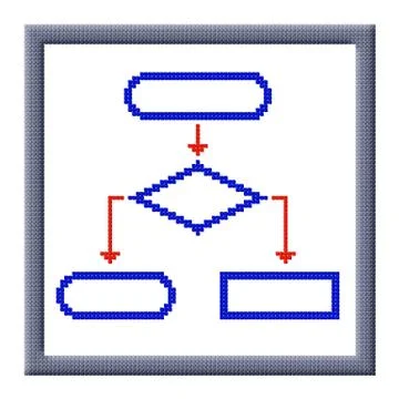 Cubes pixel image of flowchart icon Illustrazione stock