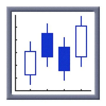 Cubes pixel image of growing japanese candles chart Stock Illustration