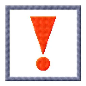 Cubes pixel image of red triangular exclamation mark イラスト素材