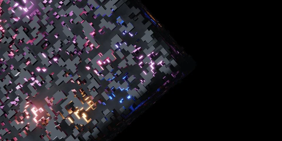 Cubes pixels Rubik's cube isometric abstract geometric Digital data concept.. 스톡 일러스트